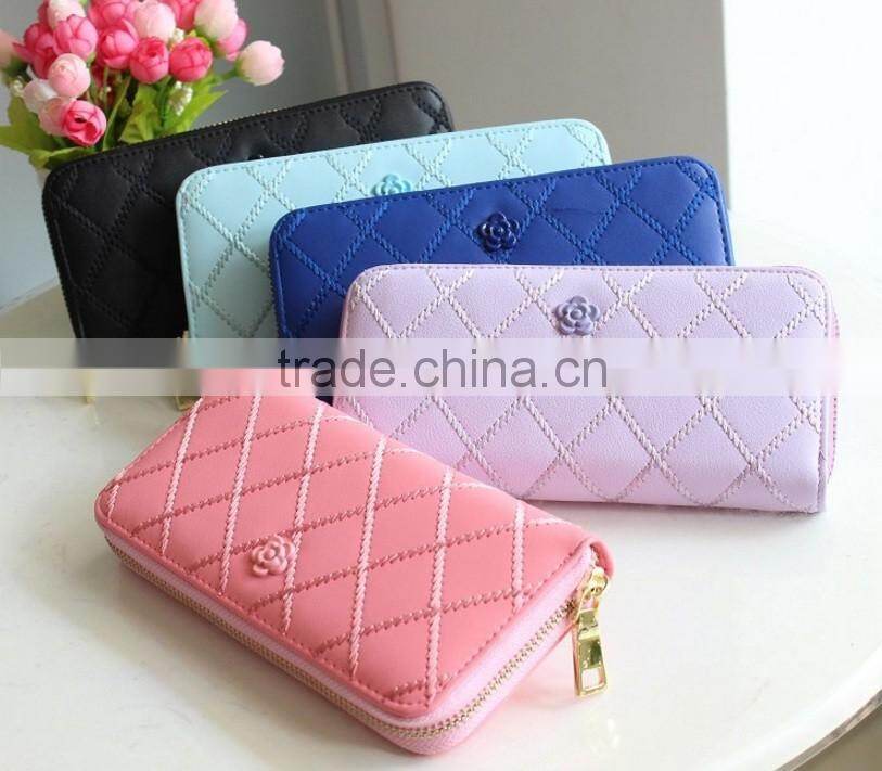 Flower PiNK and black multicolor Handbag Purse wallet Caretera para dama carteira Pu leather Multifunction