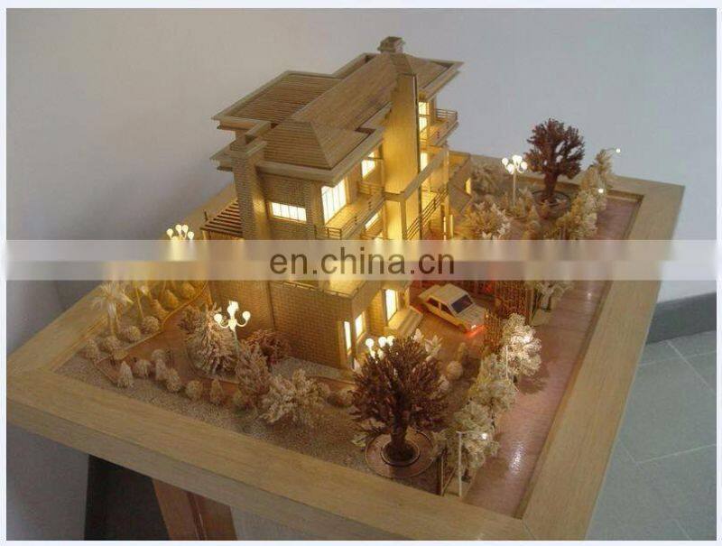 Classic wooden house model for miniature building in construction & real estate