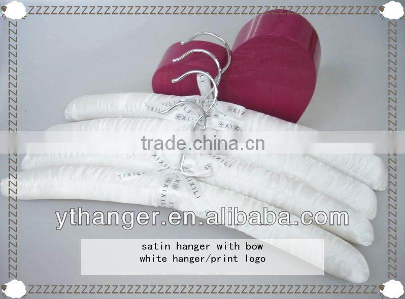 ST012 white satin hanger fabric silk hanger white