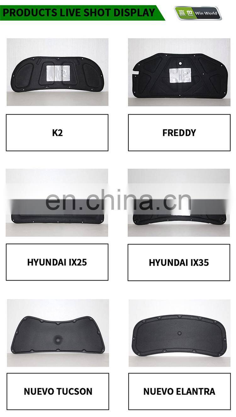 Car Engine Hood Sound Mat Proofing Deadener Heat Insulation Pad Cover for KIA K2 Carbon Fiber before 2015 Die Casting Win World