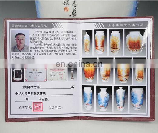 Luxury Chinese Artist Hand Painted Ceramic Porcelain Vases With Certification