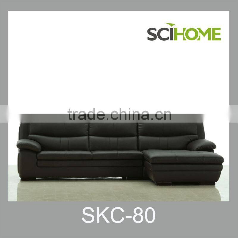 2014 Black Genuine Leather Sofa Set Living Room Sofa set