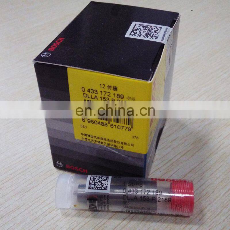 Genuine injector nozzle DLLA153P2189,0433172189 for 0445120232,0445120309 common rail valve F00RJ02506