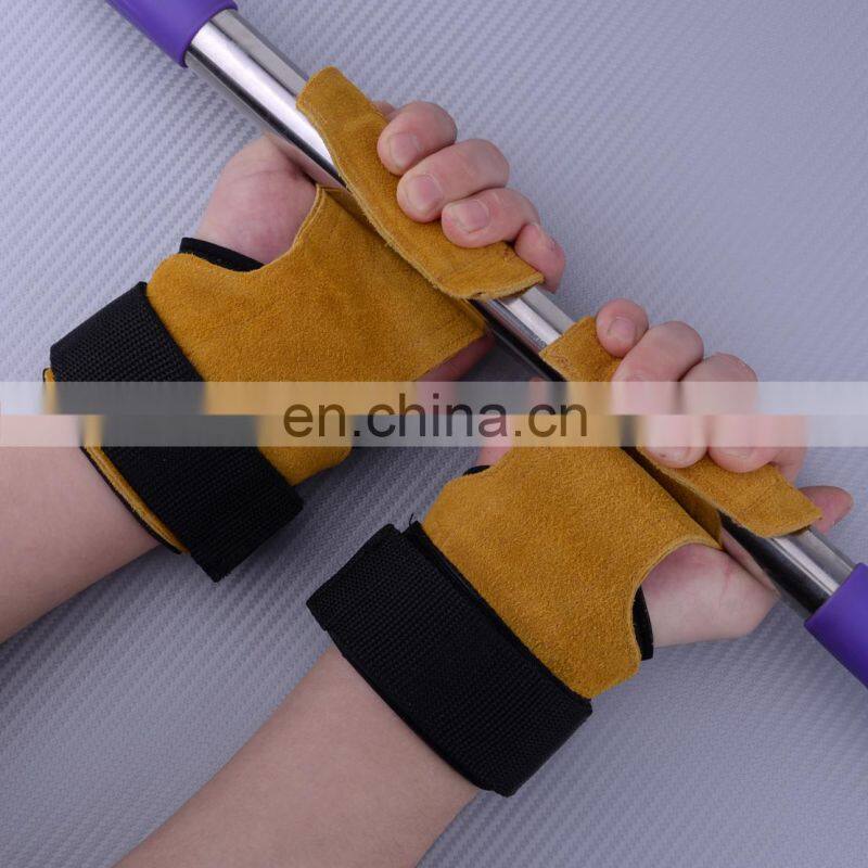Custom logo wholesale price Weight lifting hand Grips CrossFit Gymnastics Palm Protector Gymnastics Leather workout Grip gloves