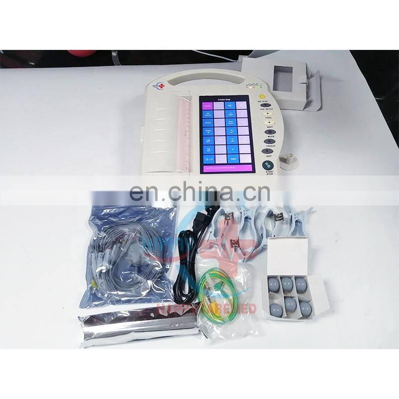 HC-H004 Portable Digital ECG Machine Hospital Device 10 Inch Touch Screen Electrocardiograph 12 Channel