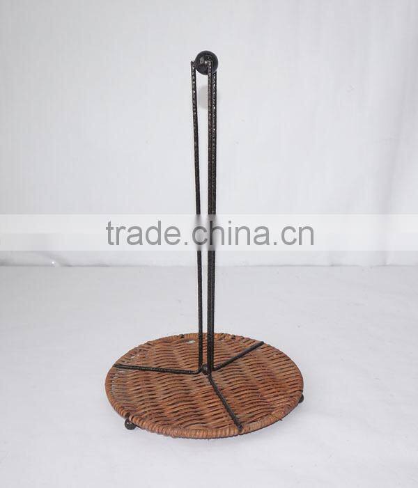 Handmade Wicker & Wire Paper Towel Holder