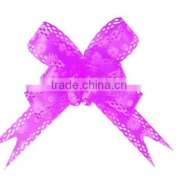 With LED light iridescent wedding car decoration bow ribbon