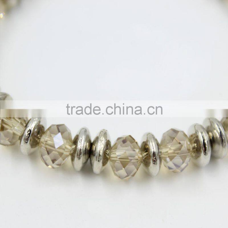 2016 fashion small beads bracelet high quality linked glass bead bracelet for women