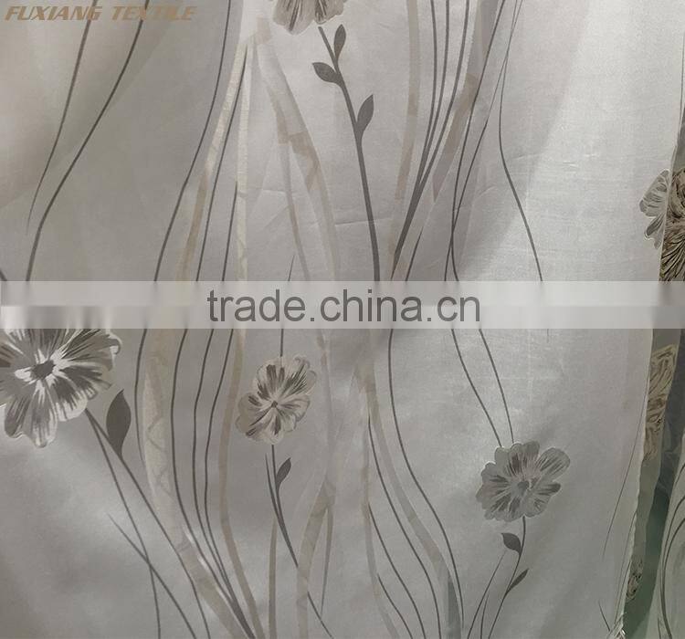 100% Polyester voile/dolly/microfiber/oxford/velvet leaves window curtain fabric