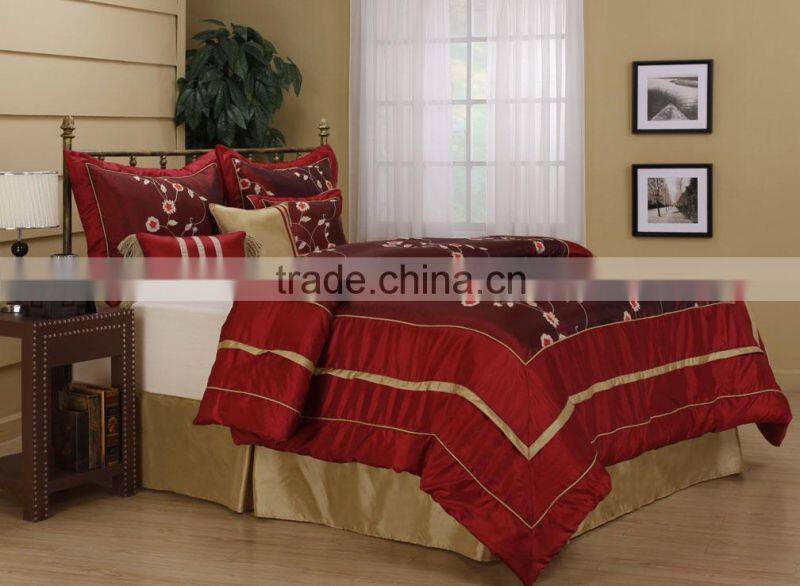 100% polyester embroidered duvet comforter set made in china