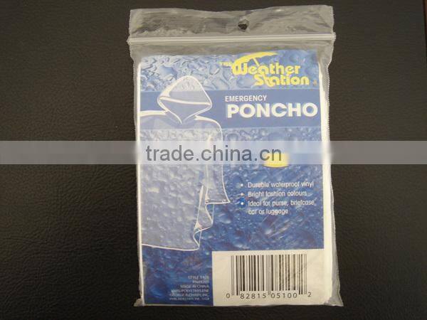 Disposable PE Transparency Rain Poncho Raincoat