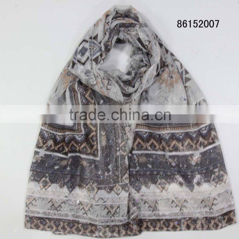 fabric wholesale scarf women garment accessory neck scarfs gemetic long design