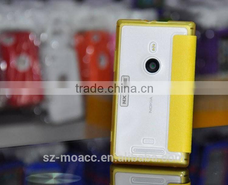 New Arrival flip leather case for nokia lumia 925 flip cover