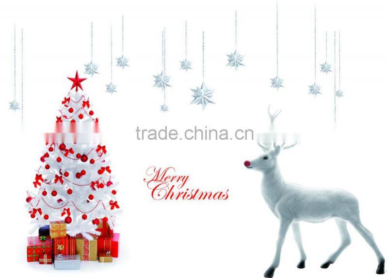 ALFOERVER pvc antelope and christmas tree window decal sticker