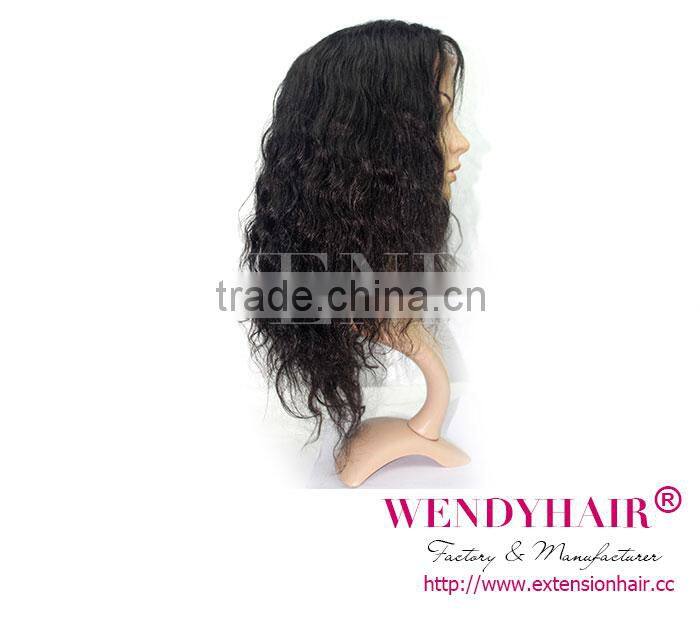 wendy wig product body wave natural color 100% handemade indian women hair wig
