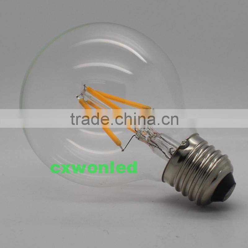 High brightness 50000hrs lifetime led filament bulb light ce rohs ul e27 e14 b22 6w led filament bulb for indoor decoration