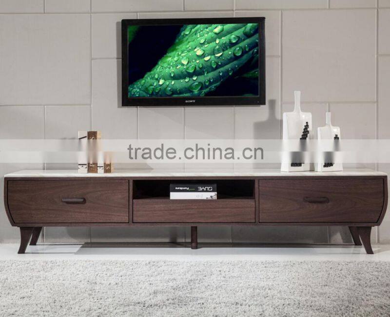 2015 Living Room Furniture MDF Wood TV Stand with 3 drawers , top marble tv cabinet ,modern tv stand on promotion