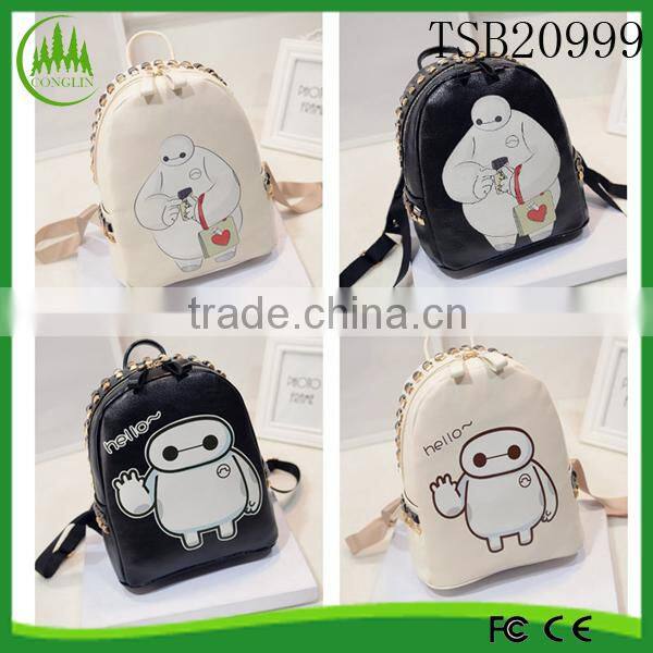 New Women bags Backpack Girl School Shoulder Bag Rucksack Travel bags Leather Rivet Backpack