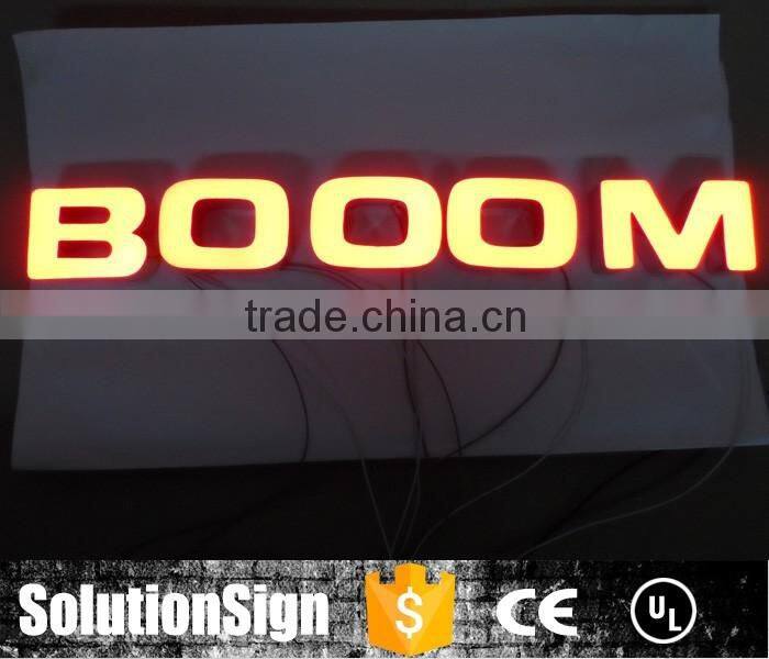 front lit illuminated epoxy resin lighted logo and letters