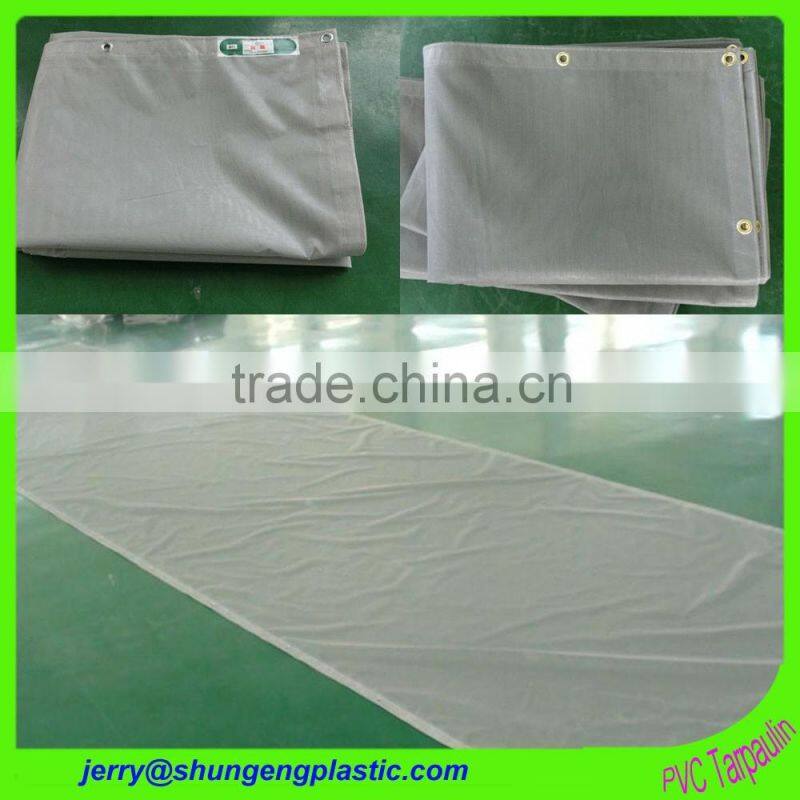 sound proof pvc coated fabric tarpaulin with welding edge and aluminium eyelet