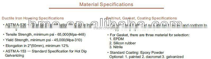 UL/ FM Ductile iron heavy duty flexible coupling