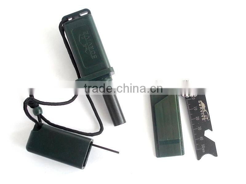 Travel Survival Kit Magnesium Fire Starter with whistle