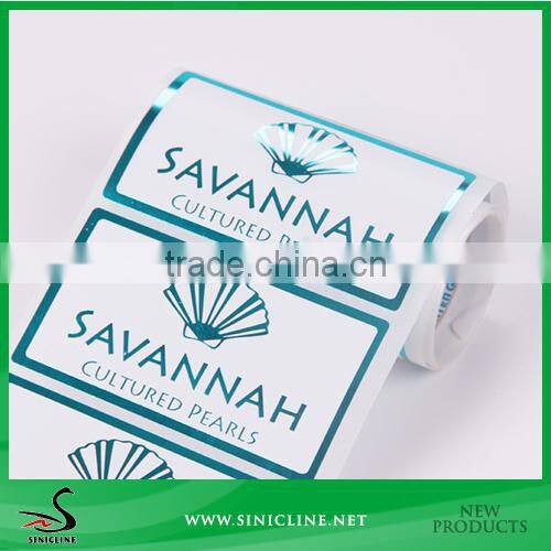 Sinicline Art Paper Sticker Logo For Cosmetics/Foil Stamping Logo Sticker In Roll