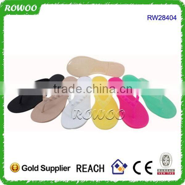 Jelly Open Toe Silver Diamont Sling Back Flat Sandals