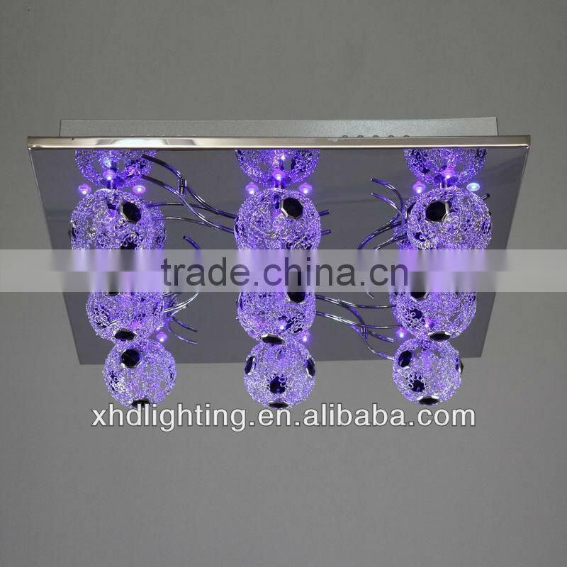 New Retro rustic smd led with halogen lamp iron and aluminum wire ball ceiling lighting fixture