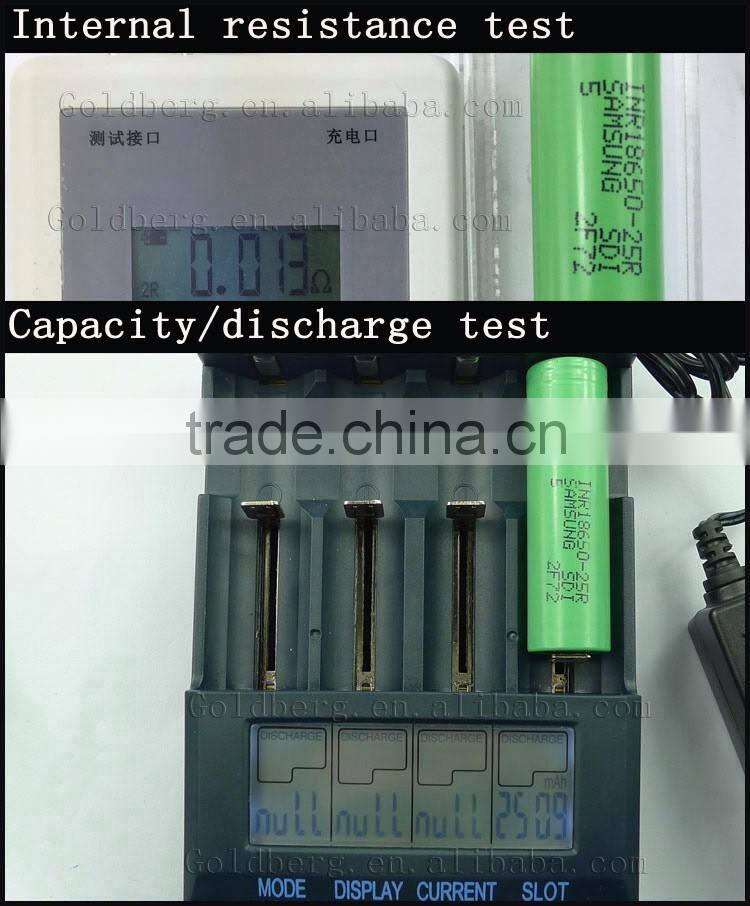 samsung 18650 25R 2500mah 3.7v 35A High drain rechargeable battery for vape box