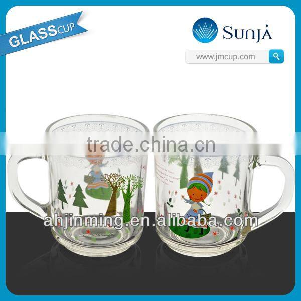 cartoon glass cup with handle kinds favor glass mug cup with handle