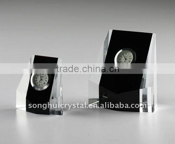 crystal glass gift mini clock