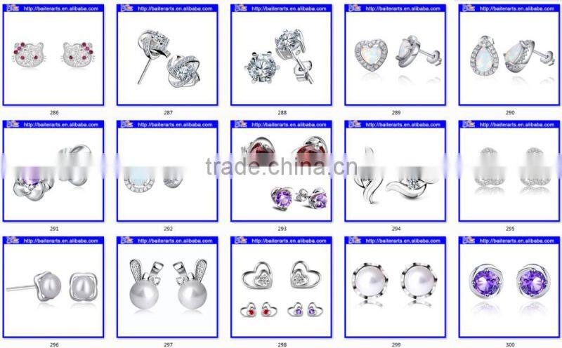 China Jewelry 925 Sterling Silver Freshwater Rice Shape Wedding Earrings Pearl