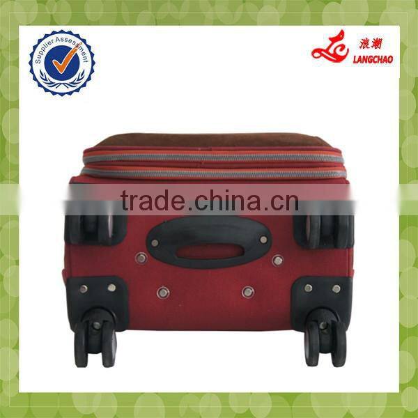 Red Color Functional Travel Bags Nylon Spinner Luggage