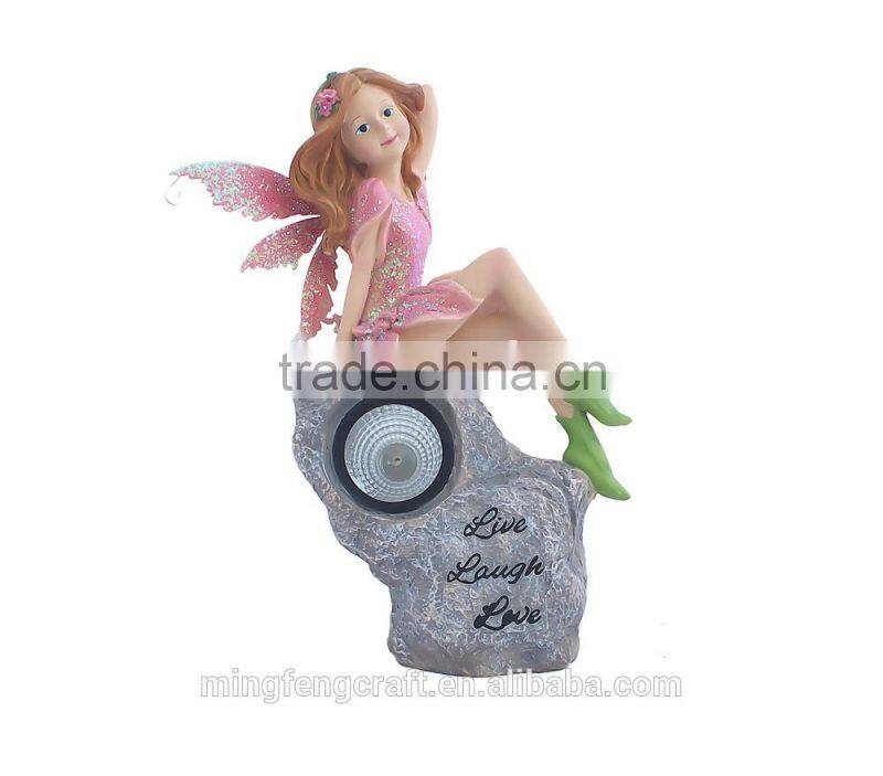 customized garden resin fairy figurines solar light