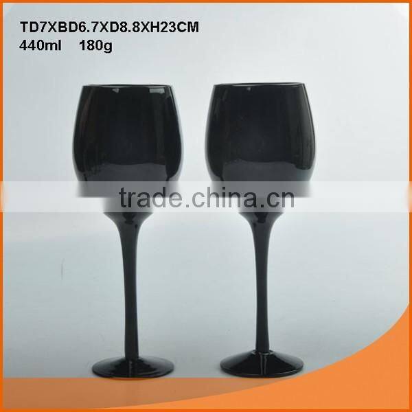 wholesale banquet glass goblet wine black glass goblet