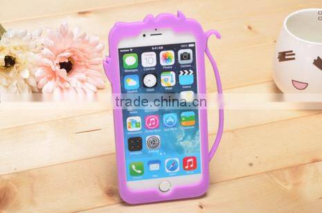 Cute 3d cat design cartoon mobile phone silicone case for samsung iPhone 6/6s