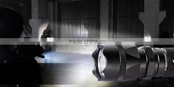 Bright tactical led torch flashlight waterproof and powerful 500 lumen 280m distance and 5 modes torch PT10
