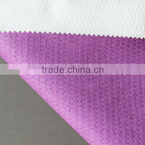PU 0.6mm TC backing embossed leather for india market