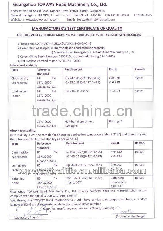 TOP WAY Traffic White thermoplastic road marking paint