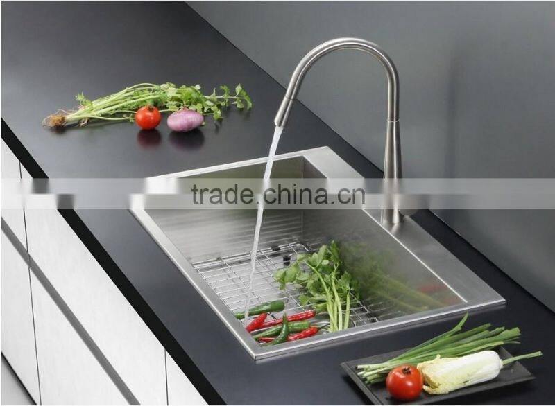 Topmount 304 Steel Single Bowl Handmade Kitchen Sink
