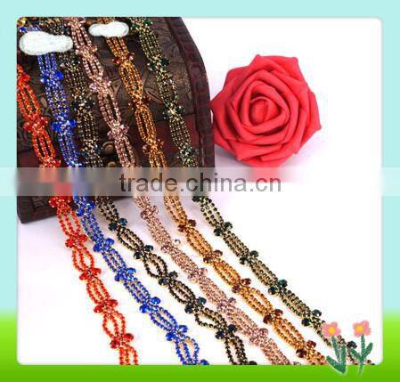Wholesale and custom color rhinestone chain for clothing