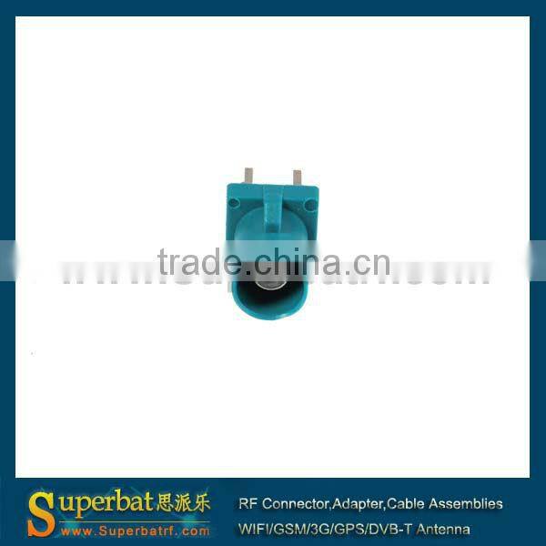 Fakra Plug PCB mount Straight connecntor Waterblue /5021 Neut