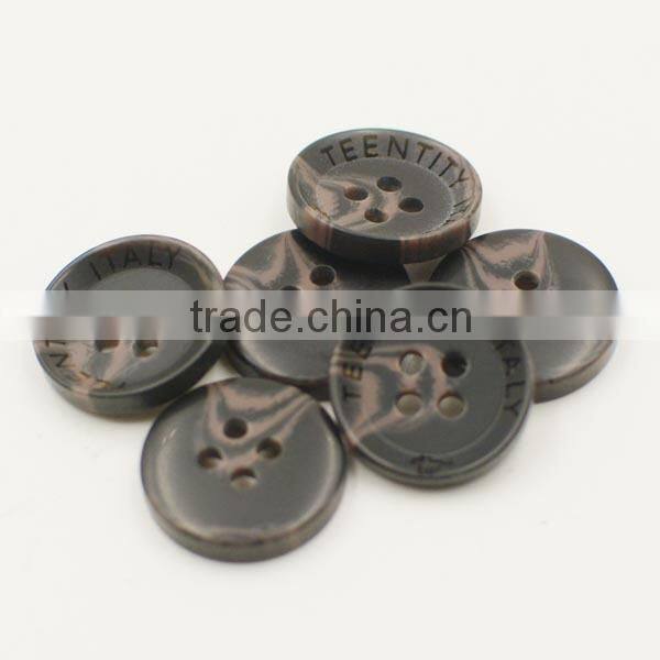 custom laser logo round flat shirt button