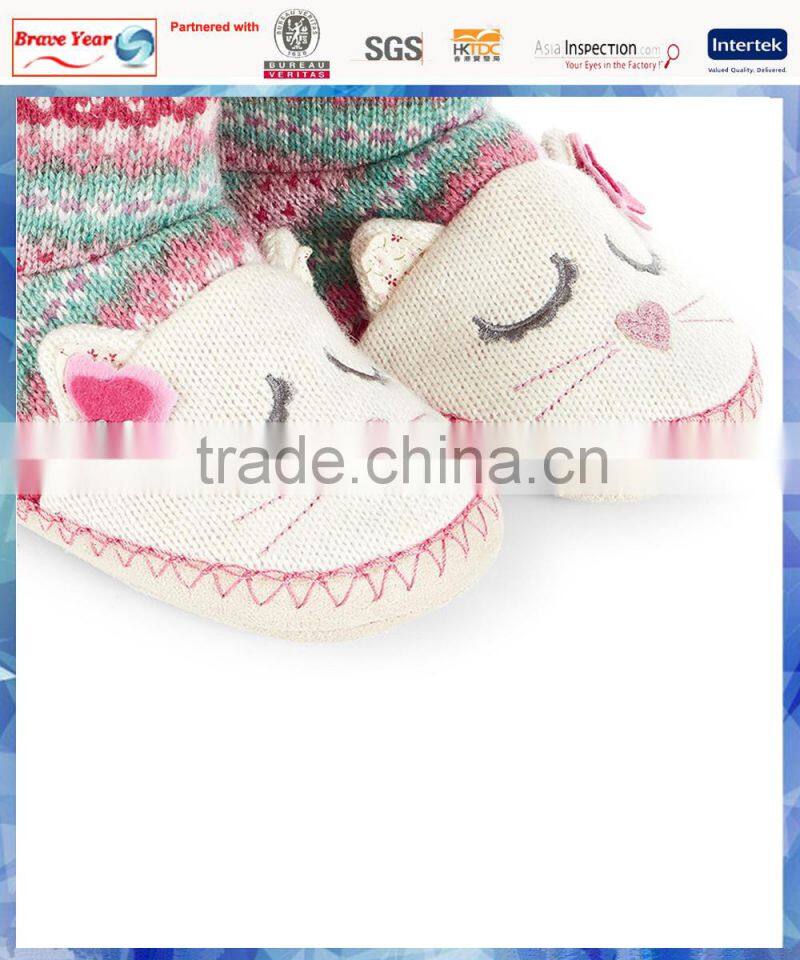 2014 best selling Fairisle cat knit child winter boot