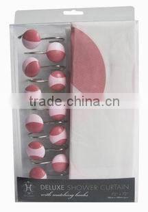 peva shower curtain with resin hooks