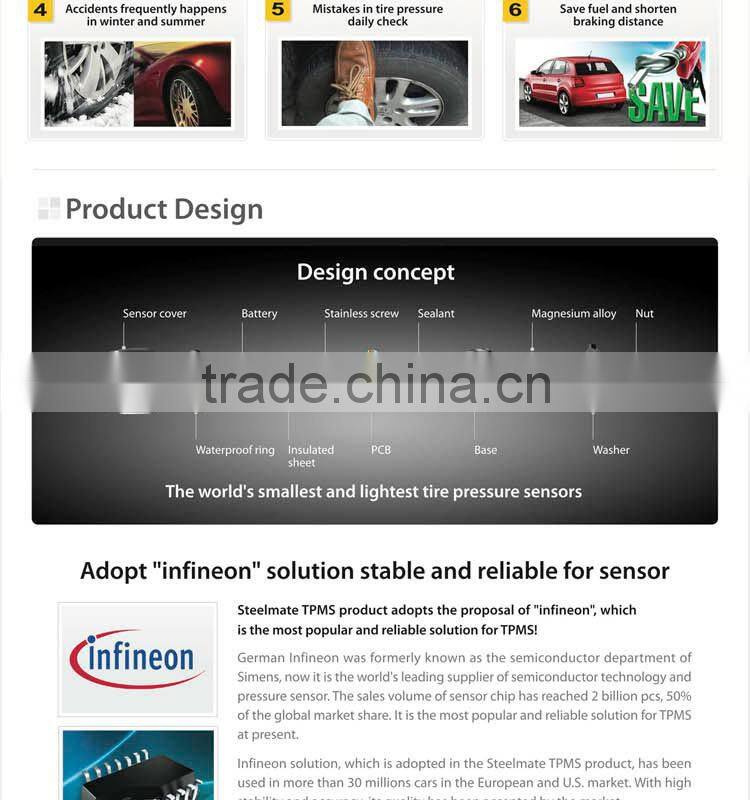 2015 Steelmate TP-74B lcd monitor tpms remote type pressure monitor system,rv monitors, automobile tires