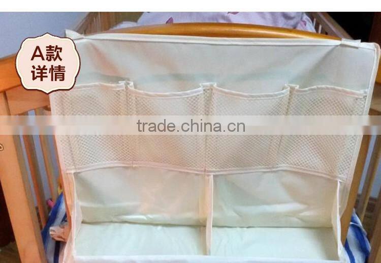Baby Item Hanging Organizer Bag Baby Crib Side Storage Bag With Compartment