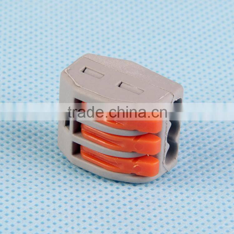 wago 222 series push in wireconnector terminal block with three conductor