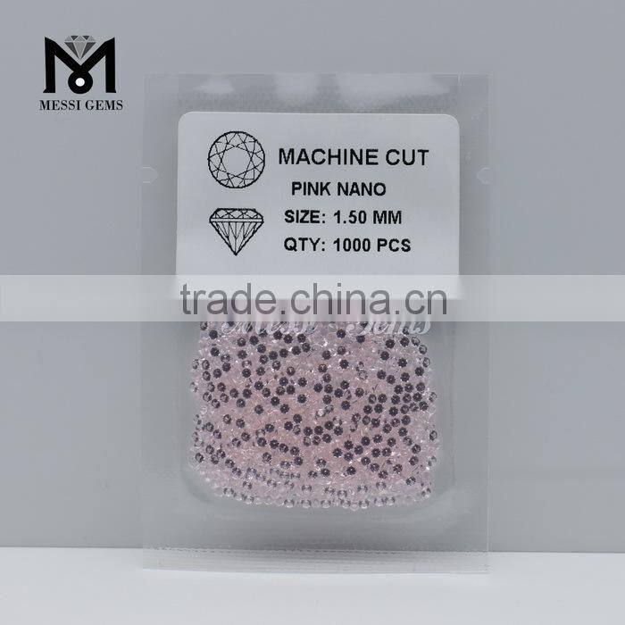 Wuzhou Large In Stock Synthetic Charming Pink Color Crystal Nano Gems